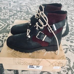 FREEPEOPLE COMBAT PUNK BOOT LEATHER SUEDE 6 - 6.5